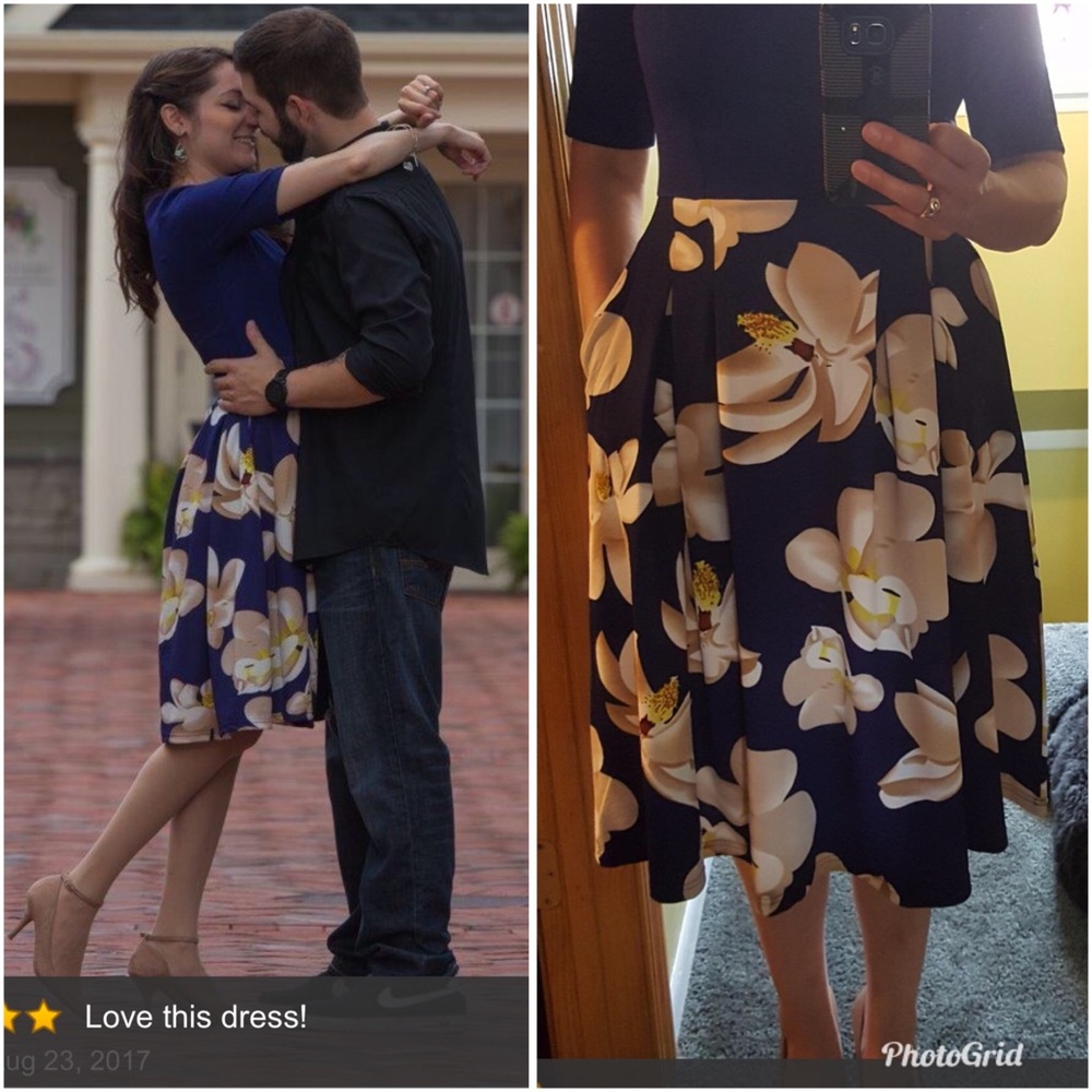 Navy Floral Dress